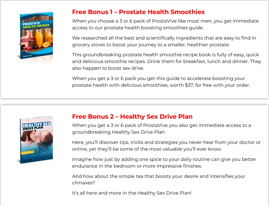 ProstaVive Bonuses