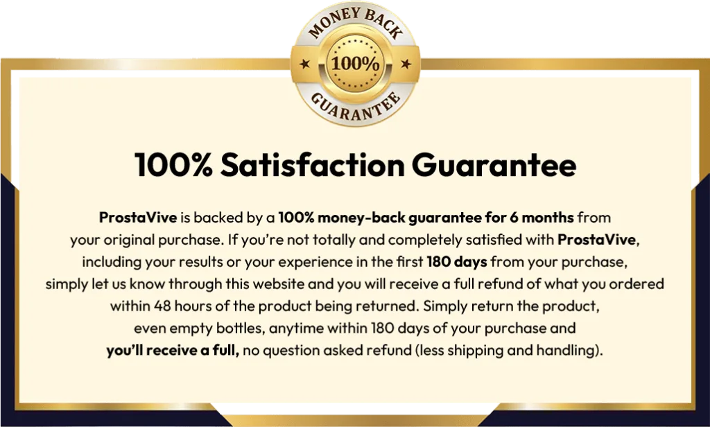 ProstaVive money back guarantee